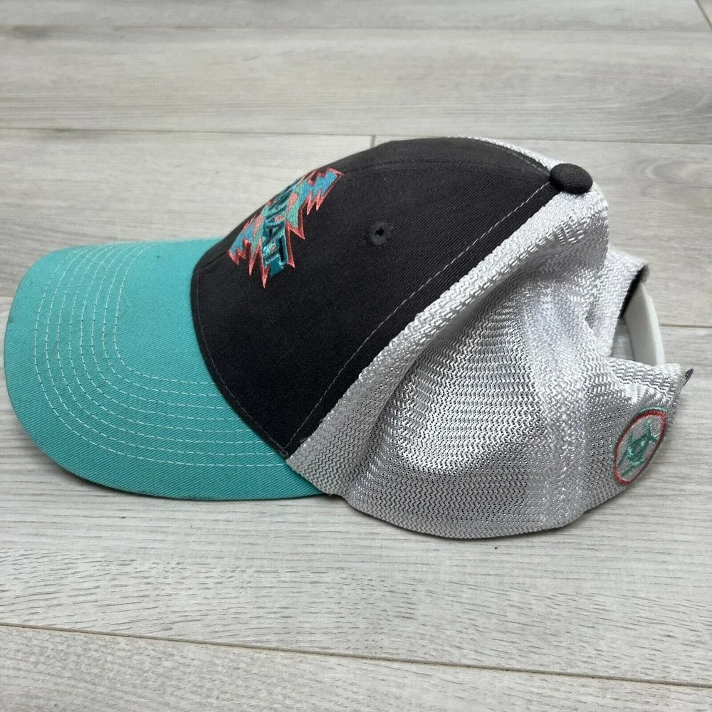 Ariat Snapback Hat Aztec Embroidered Logo Southwest Mesh Adjustable Turquoise - Picture 3 of 6